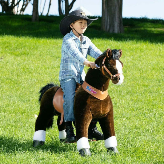 Chocolate Brown Ride-On Horse - 7+ Years