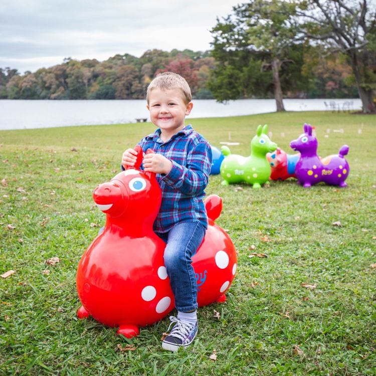 Gymnic Red Rody Horse Max Inflatable Bouncer Ride-on (with Hand Pump)