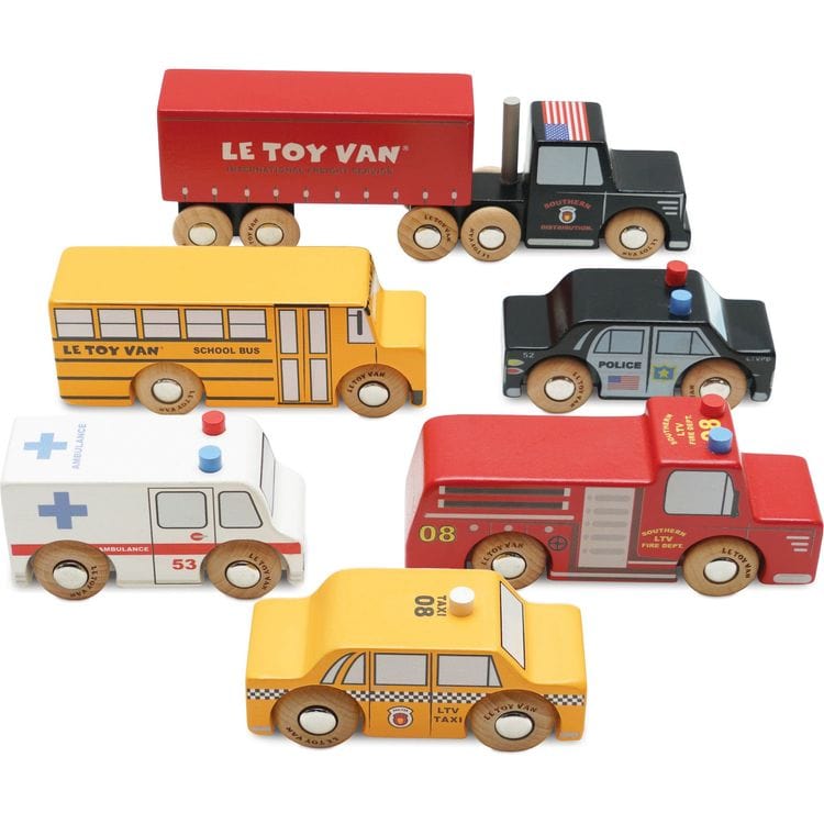 New York Wood Toy Car Set - 7 Piece