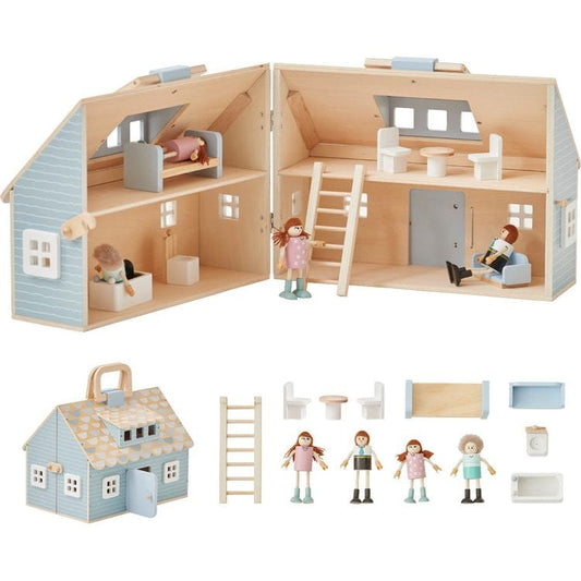 Olivia's Little World Quaint Portable Dolls Cottage & Accessories for 3.5" Dolls
