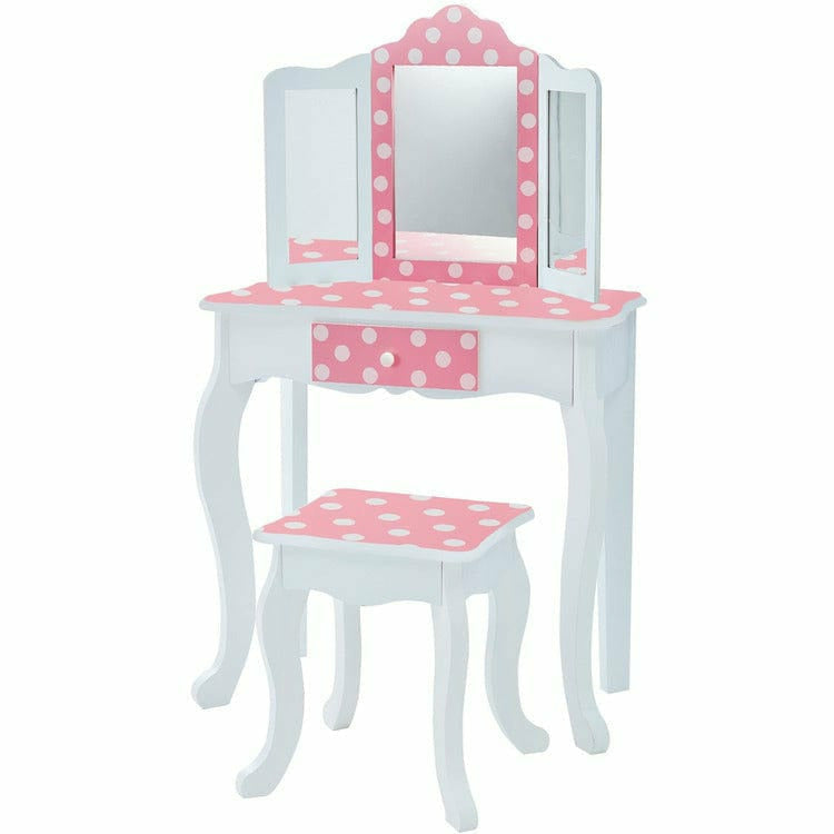 Polka Dot Gisele Play Vanity Set - Pink / White