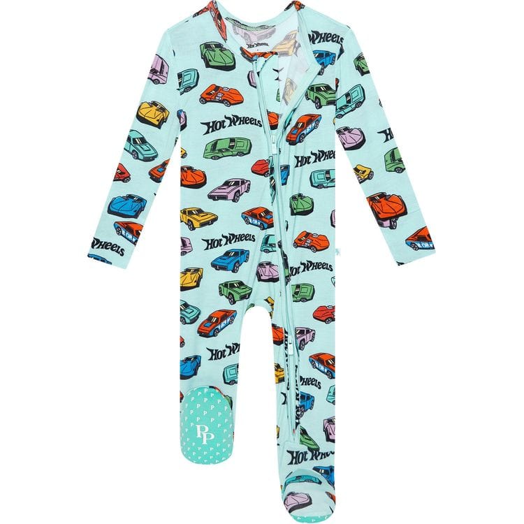 Retro Hot Wheels - Footie Zippered One Piece