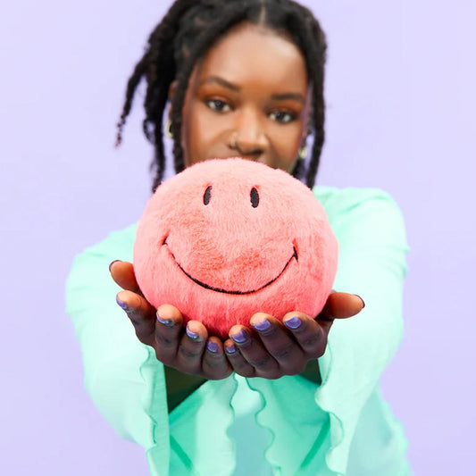 Smiley Bright Coral ECO Fuzzy Plush - 5"