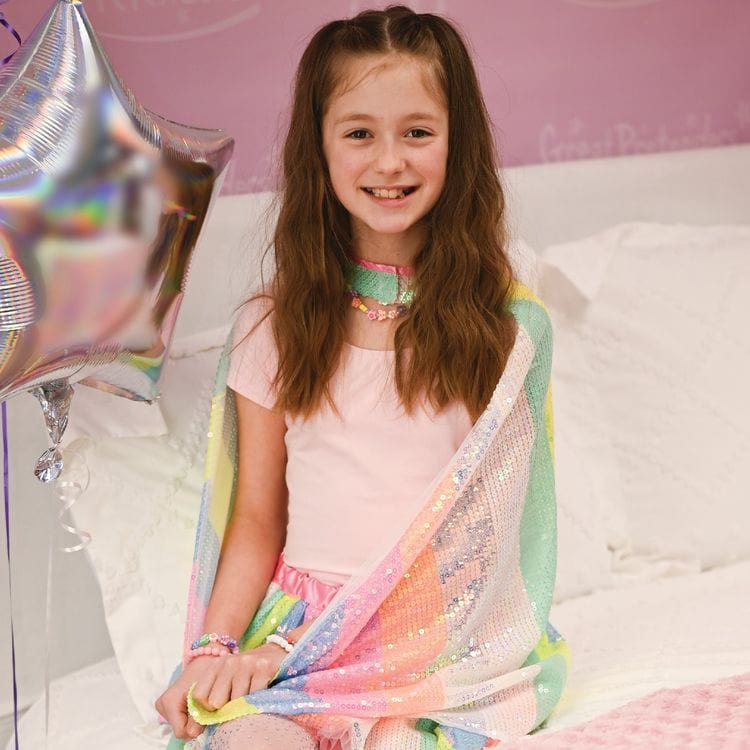 Stripy Sequin Cape - Size 4-6 Years
