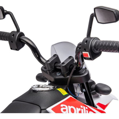 12V Aprilia Motorcycle 1 Seater Ride On for Kids - White