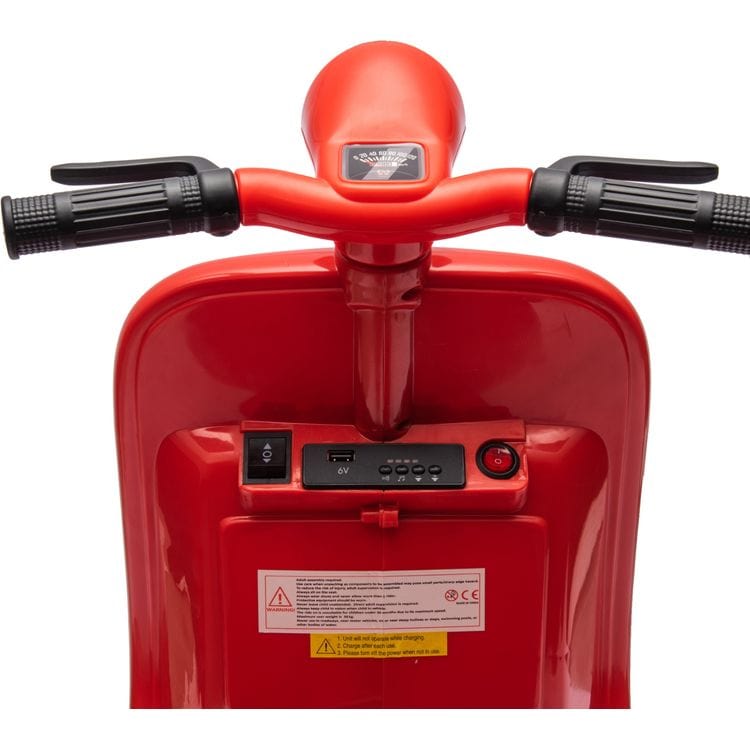 12V Vespa Electric Ride-On Scooter - Red
