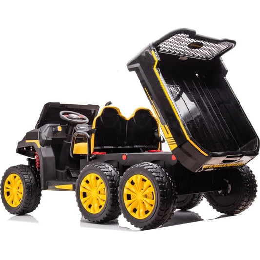 24V 4x4 Freddo Toys Tractor Trailer 2 Seater Ride on - Black