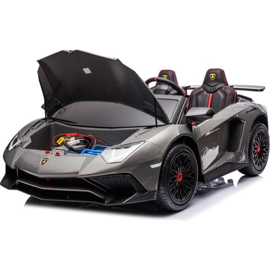 24V Lamborghini Aventador 2 Seater Ride on Car for Kids - Grey