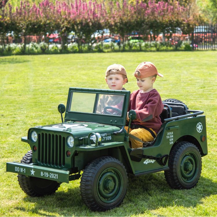 24V Military Jeep 3-Seater Electric Ride On