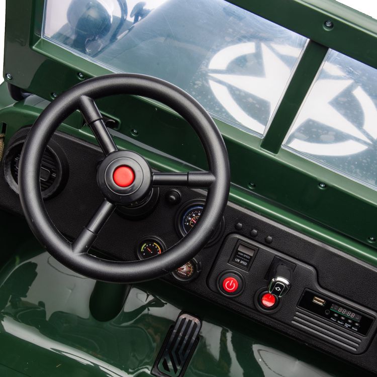 24V Military Jeep 3-Seater Electric Ride On