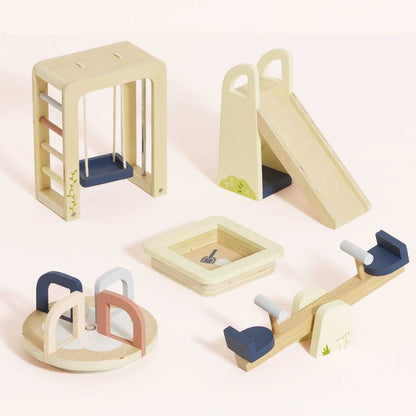 5-Piece Wooden Dollhouse Outdoor Play Set