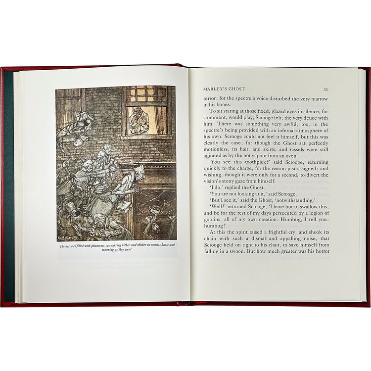 A Christmas Carol Book in Red Bonded Leather