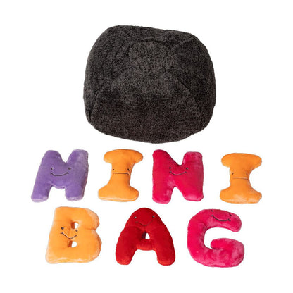 Alphabet Plush Mini Set - Rainbow Letters with Dark Grey Bag