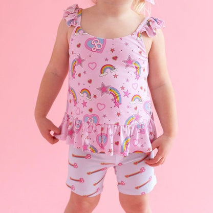 Barbie Star Power - Flutter Sleeve Ruffle Crop Top