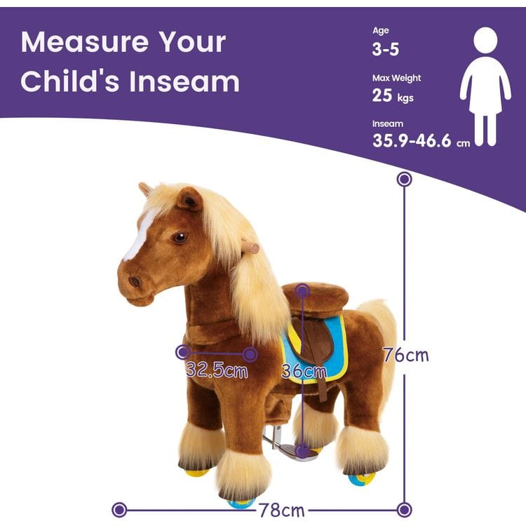 Brown Model X Ride-On Horse - 3-4 Years