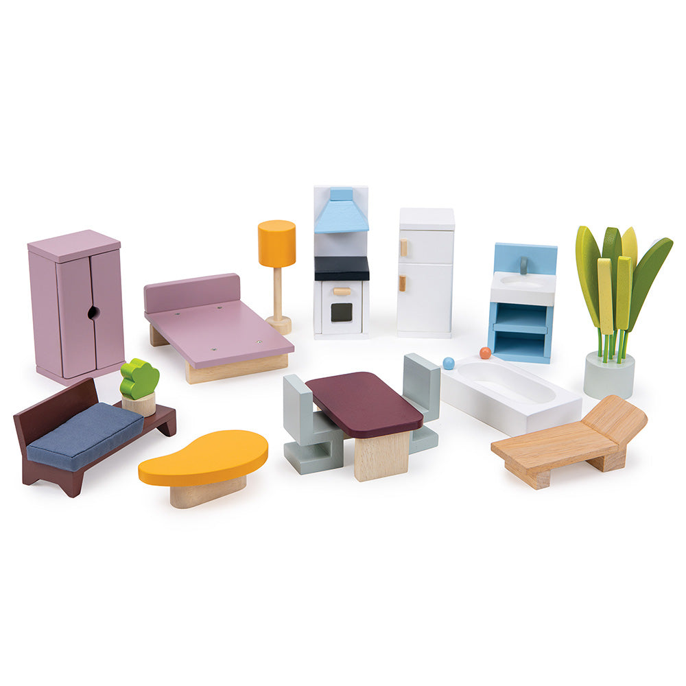 Cedar Chalet Dollhouse with Furniture