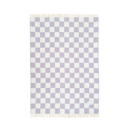 Checkerboard Blanket - Lilac/White