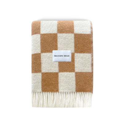 Checkerboard Blanket - Terra/White