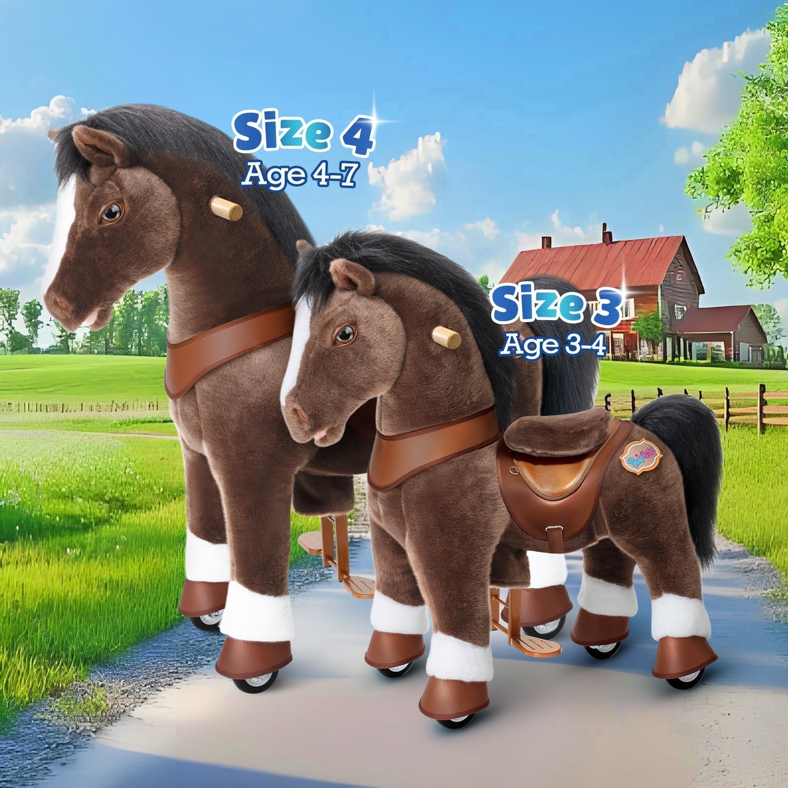 Chocolate Brown Model Y Horse Ride on Toy - 4-7 Years