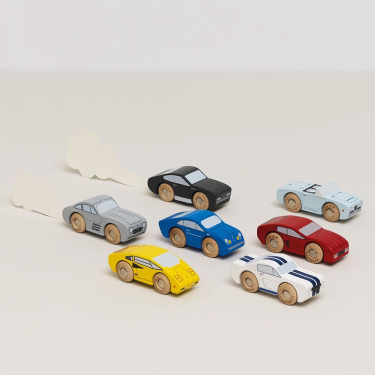 Classic Wooden Sports Cars - 7 Pieces