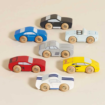 Classic Wooden Sports Cars - 7 Pieces