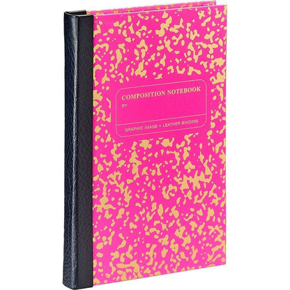 Composition Notebook in Neon Pink/Gold Leather