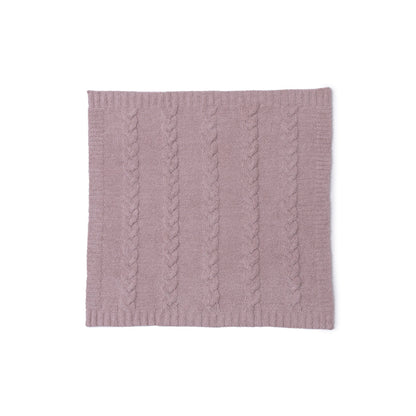 CozyChic Braided Cable Receiving Blanket - Heathered Rose-Dusty Mauve