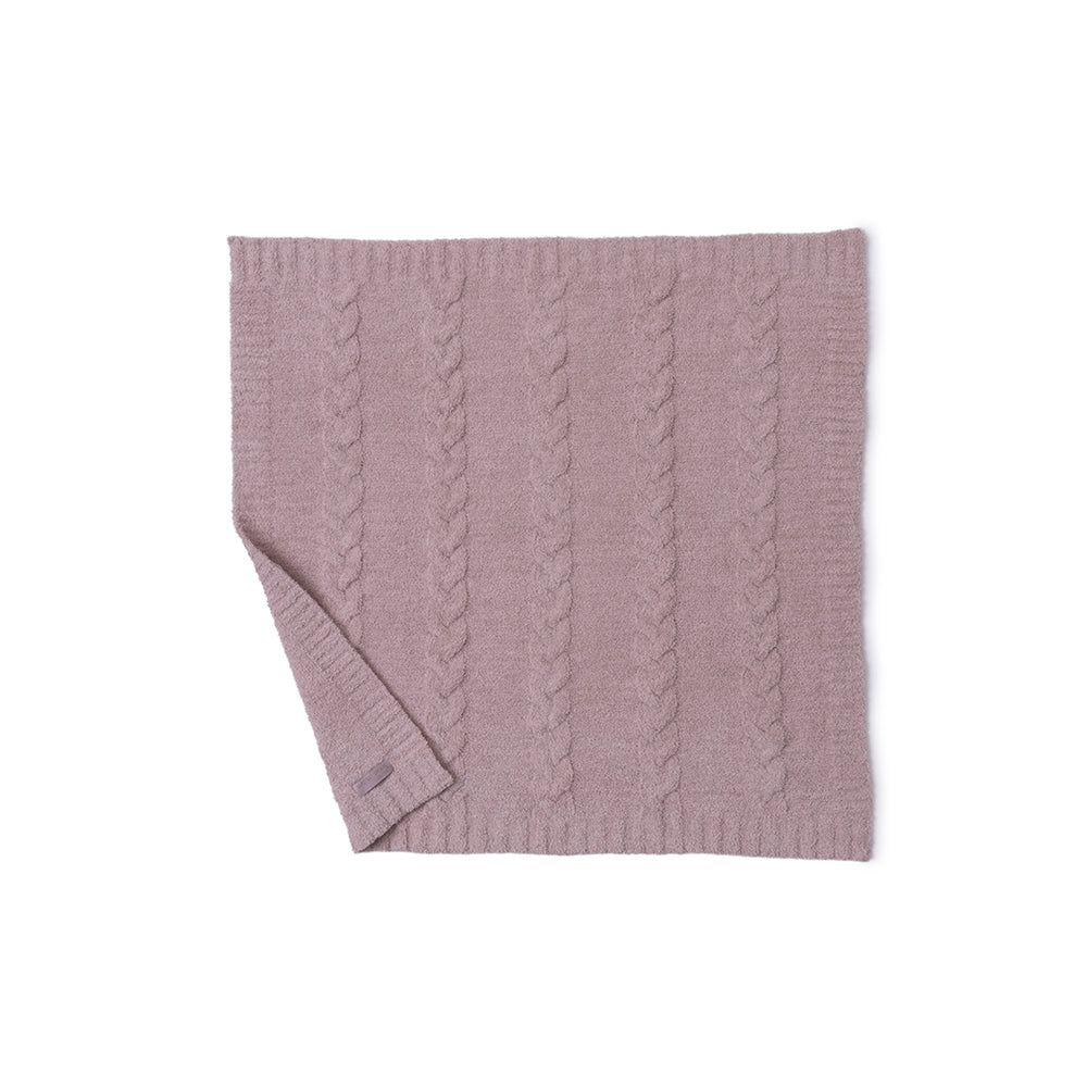 CozyChic Braided Cable Receiving Blanket - Heathered Rose-Dusty Mauve