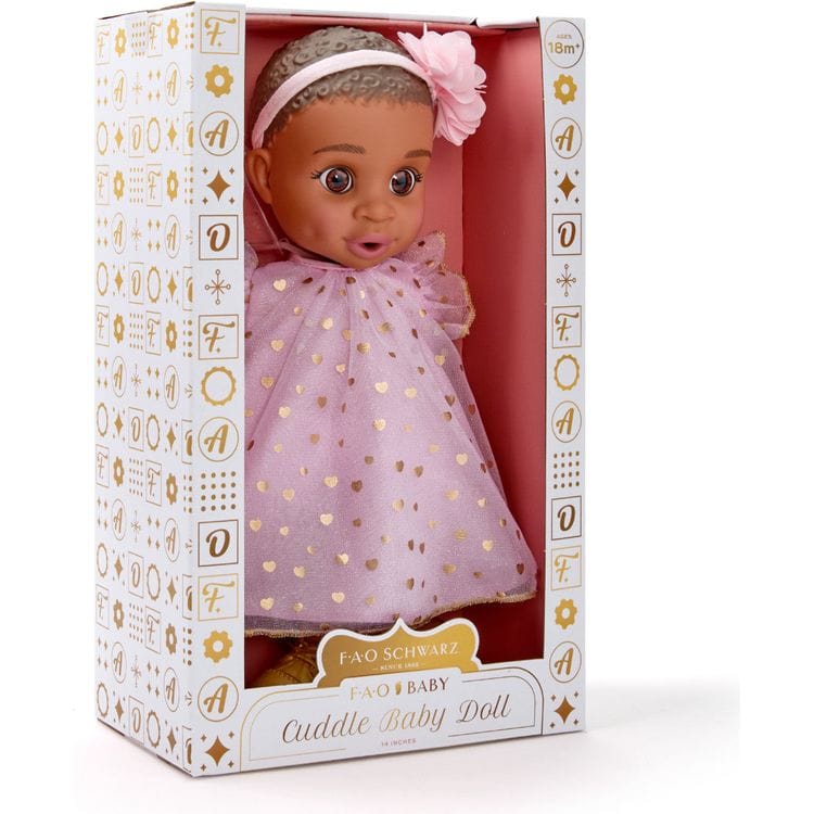 Cuddle Baby Doll 14-Inches - Dark Brown Hair