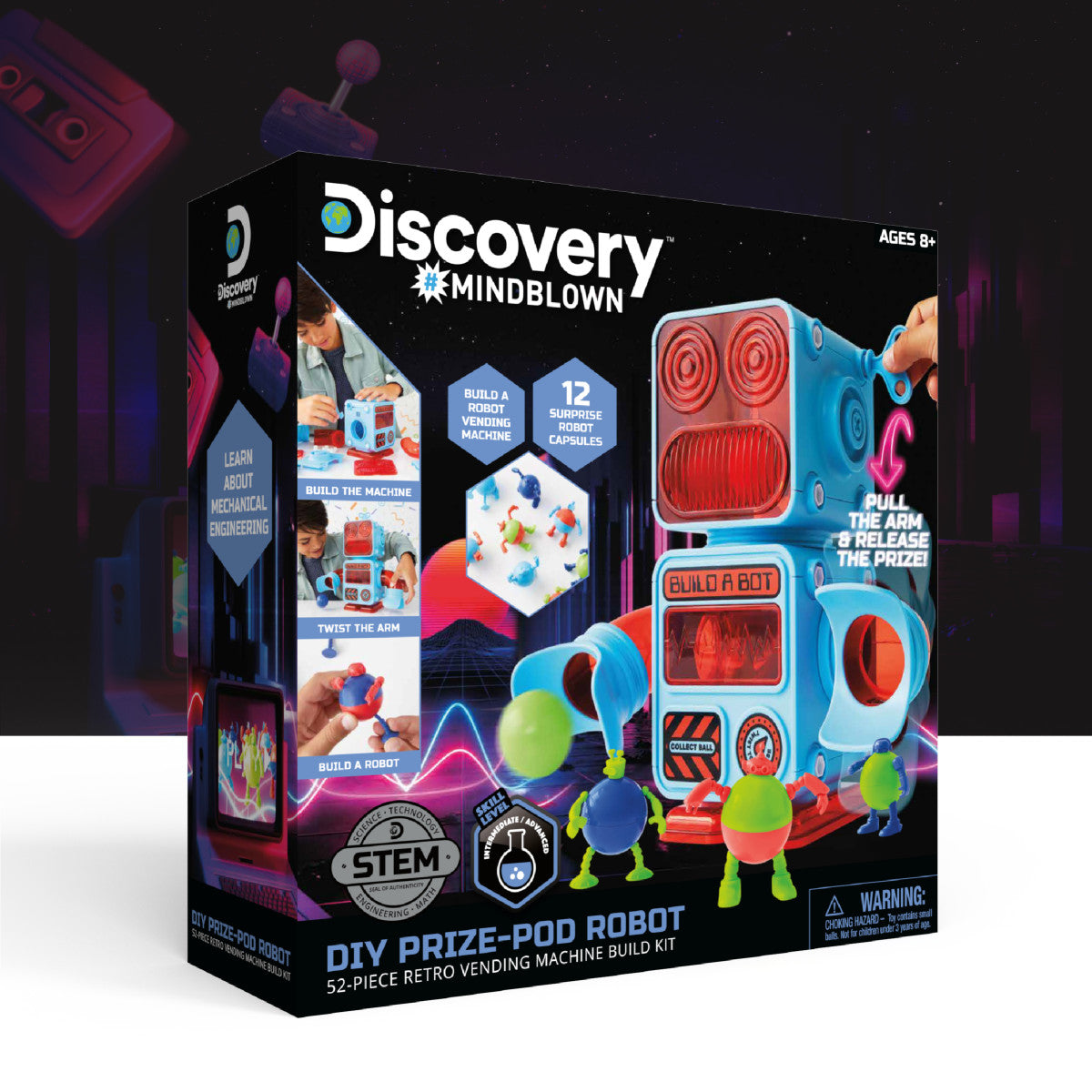 DIY Prize-Pod Robot 52-Piece Retro Vending Machine Build Kit