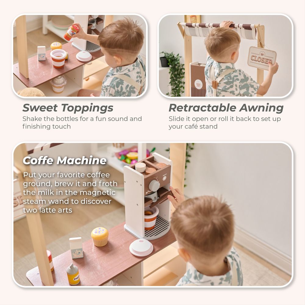 Espresso Treats Wooden Coffee Stand with 29 Accessories