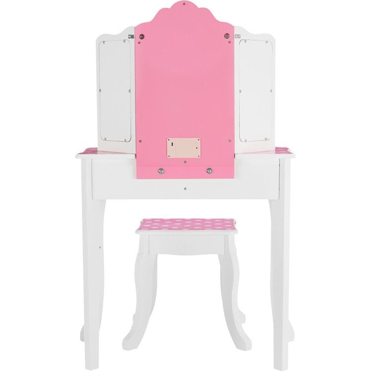 Fantasy Fields Gisele Polka Dot Kids Vanity Table & Stool with LED