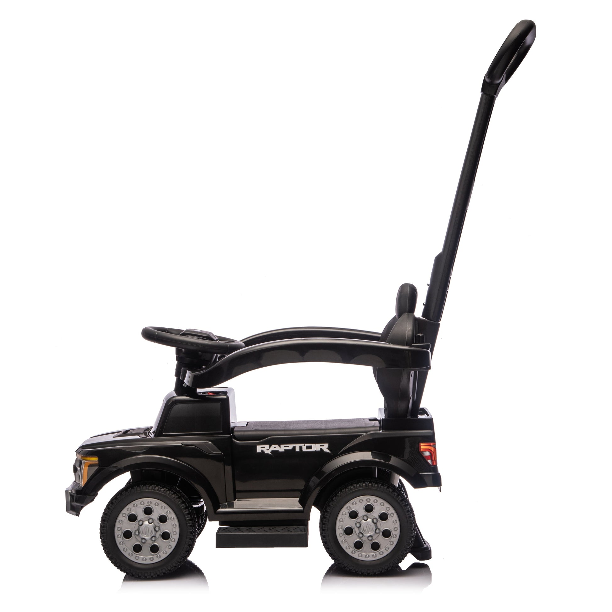 Ford Raptor 3-in-1 Push Ride On Toy Car - Black