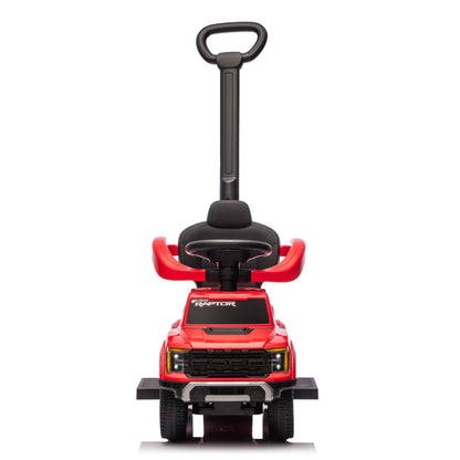 Ford Raptor 3-in-1 Push Ride On Toy Car - Red