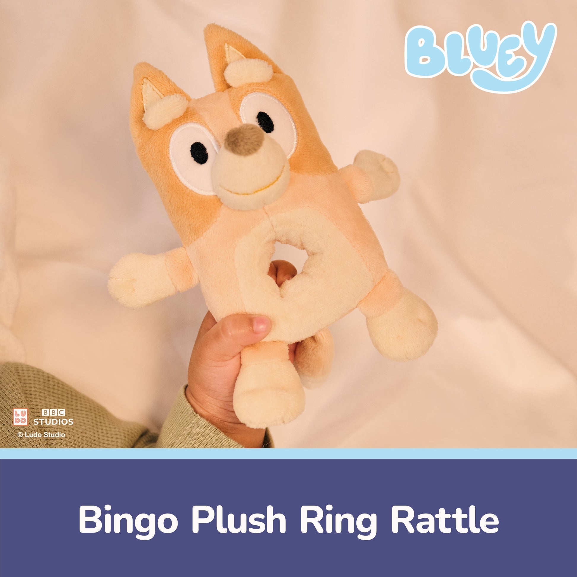 GUND Bingo Plush Ring Rattle - 6”