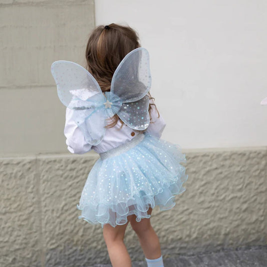 Iridescent Celestrial Fairy Wings, Tutu, Wand - Size 4-6 Years