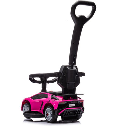 Lamborghini 3-in-1 Push Ride On Toy Car - Pink