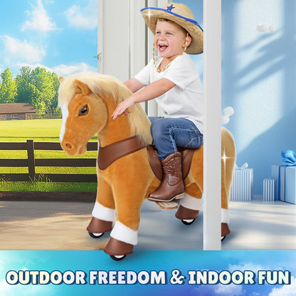 Light Brown Horse Model Y Ride on Toy - 4-7 Years