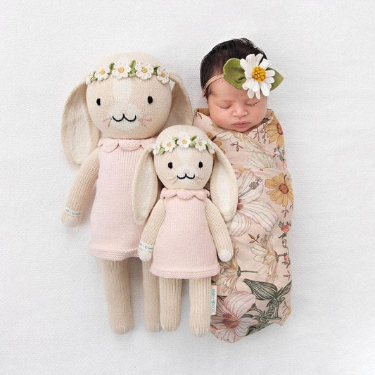 Little 13" Hannah the Bunny (Blush) Hand-Knit Doll