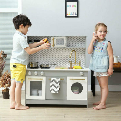 Little Chef Berlin Modern Play Kitchen - Grey / White