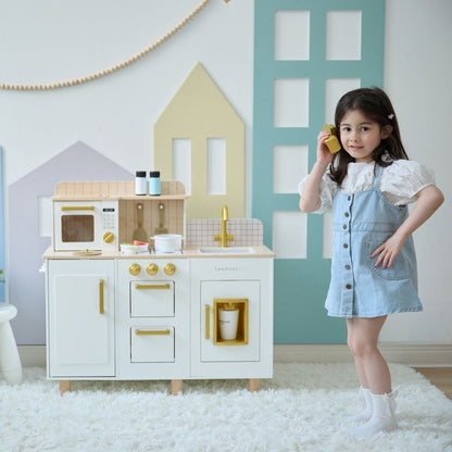 Little Chef Hampton Wooden Play Kitchen with Ice Dispenser & Sink - White