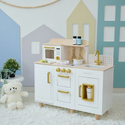 Little Chef Hampton Wooden Play Kitchen with Ice Dispenser & Sink - White
