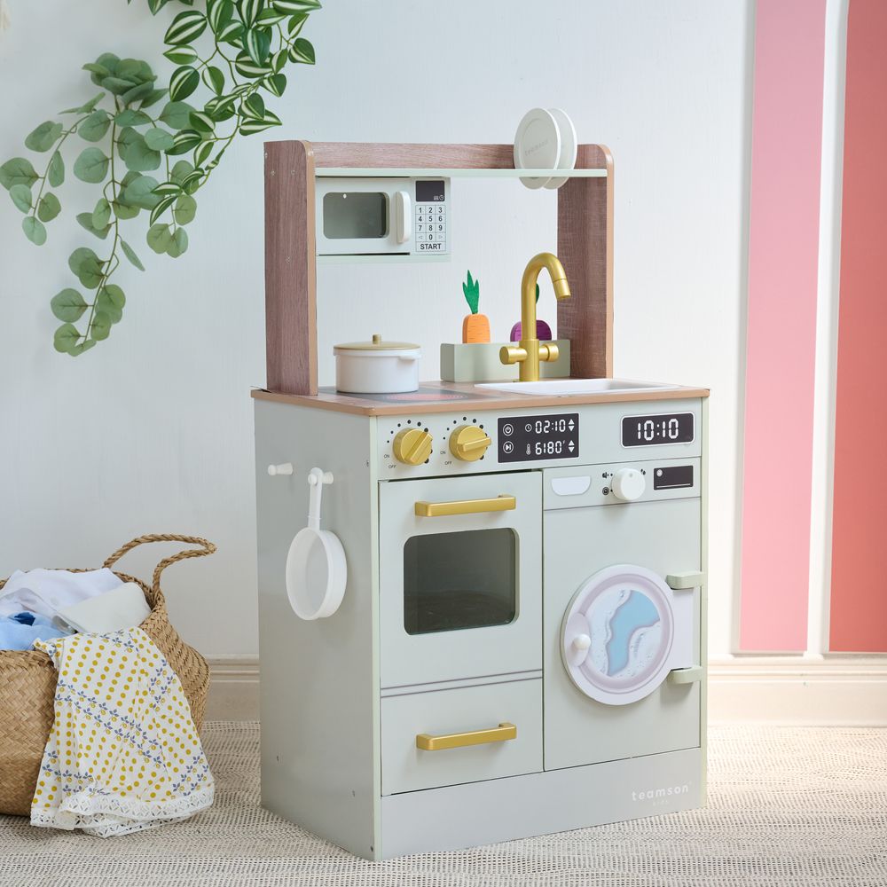 Little Chef Lake Tahoe Wooden Play Kitchen Washer & Mini Garden - Pink