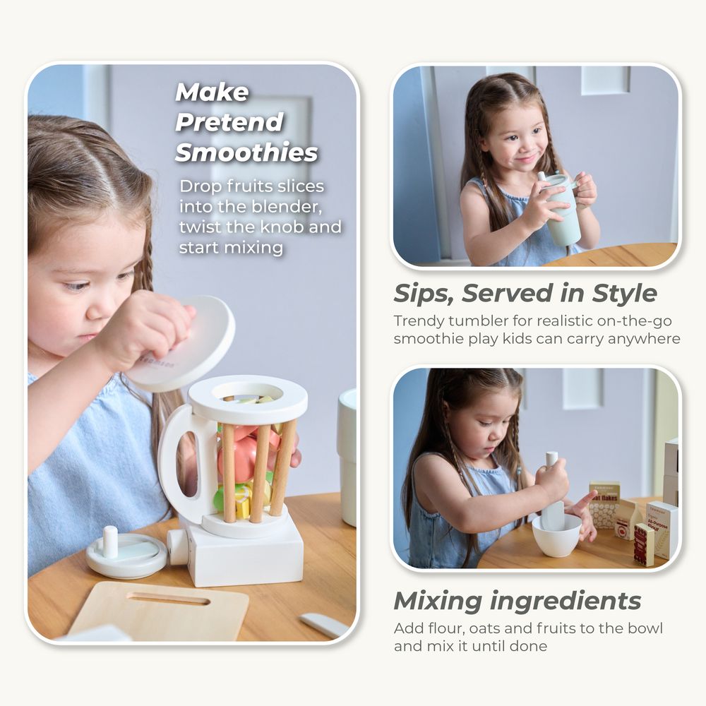 Little Chef Santa Barbara Wooden Healthy Dessert Set with 27 Accessories