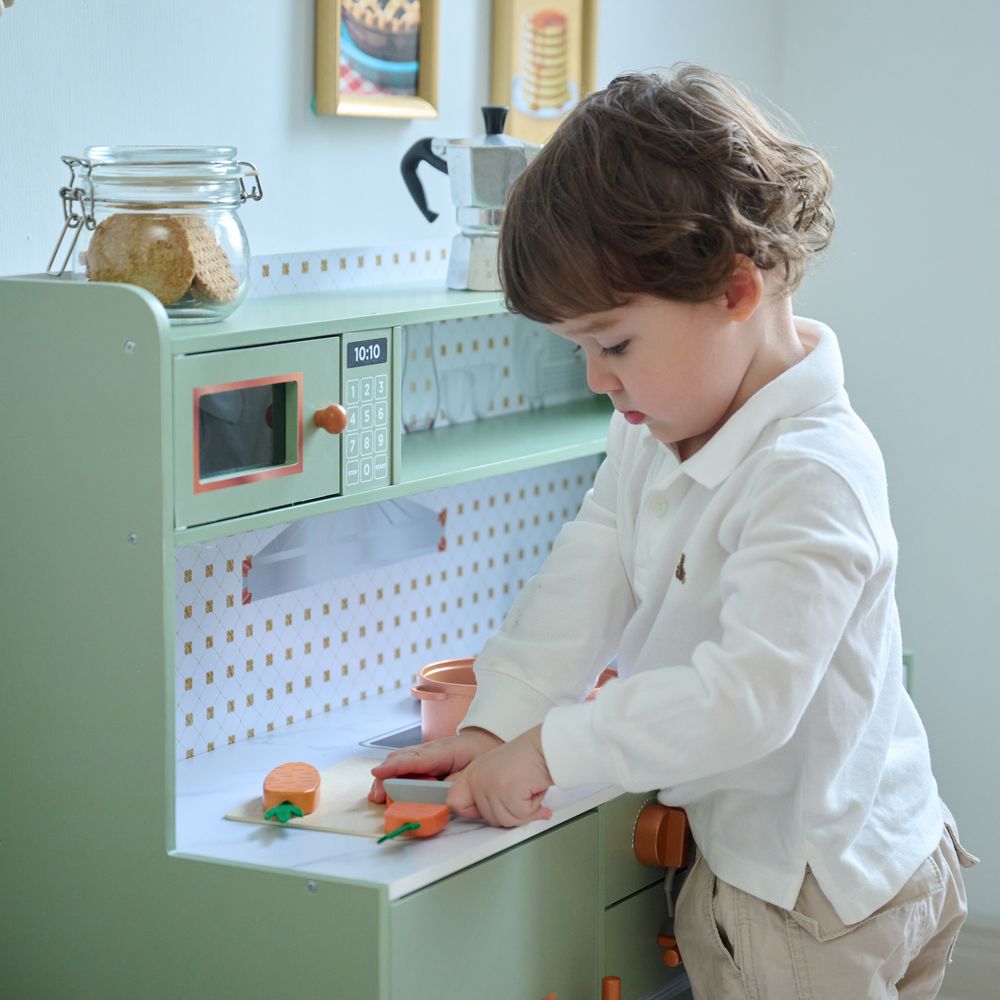 Little Chef St. Louis Wooden Play Kitchen with Sink & Ice Dispenser - Green