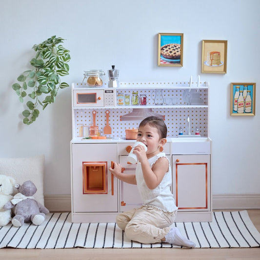 Little Chef St. Louis Wooden Play Kitchen with Sink & Ice Dispenser - Pink
