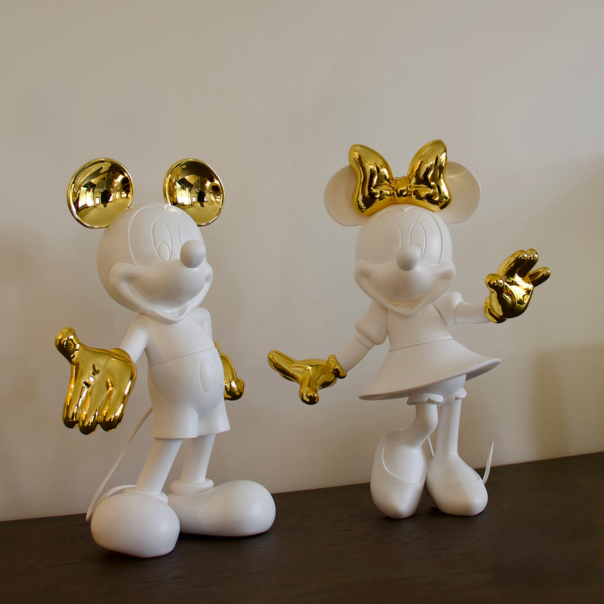 Mickey Mouse Figure White & Gold - 23.6"