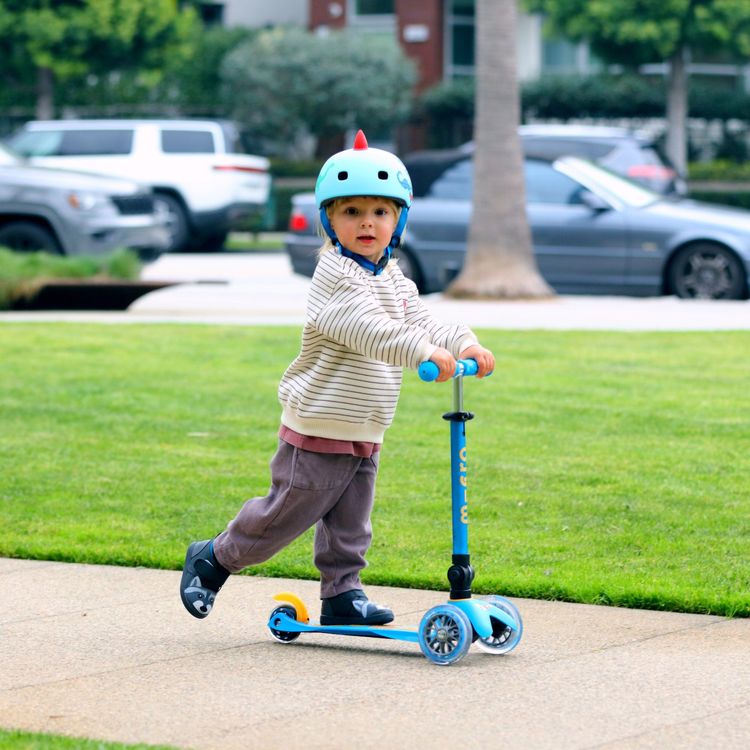 Micro Mini Foldable LED Scooter - Ocean Blue