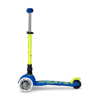 Mini Deluxe Foldable LED Scooter - Neon Canary Yellow/Blue