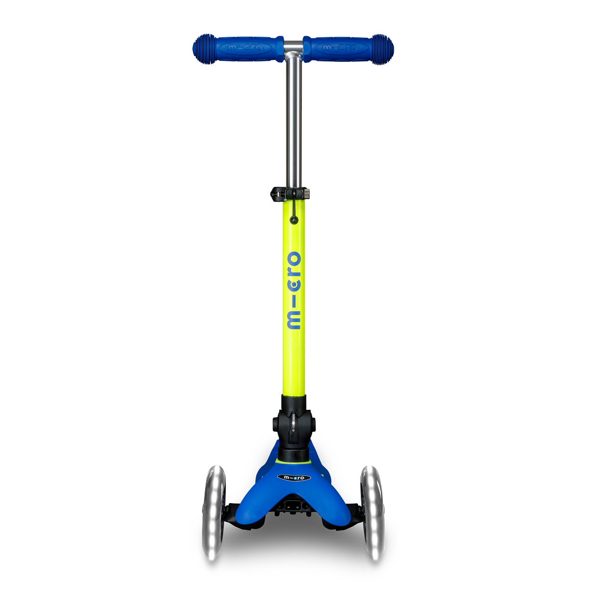 Mini Deluxe Foldable LED Scooter - Neon Canary Yellow/Blue